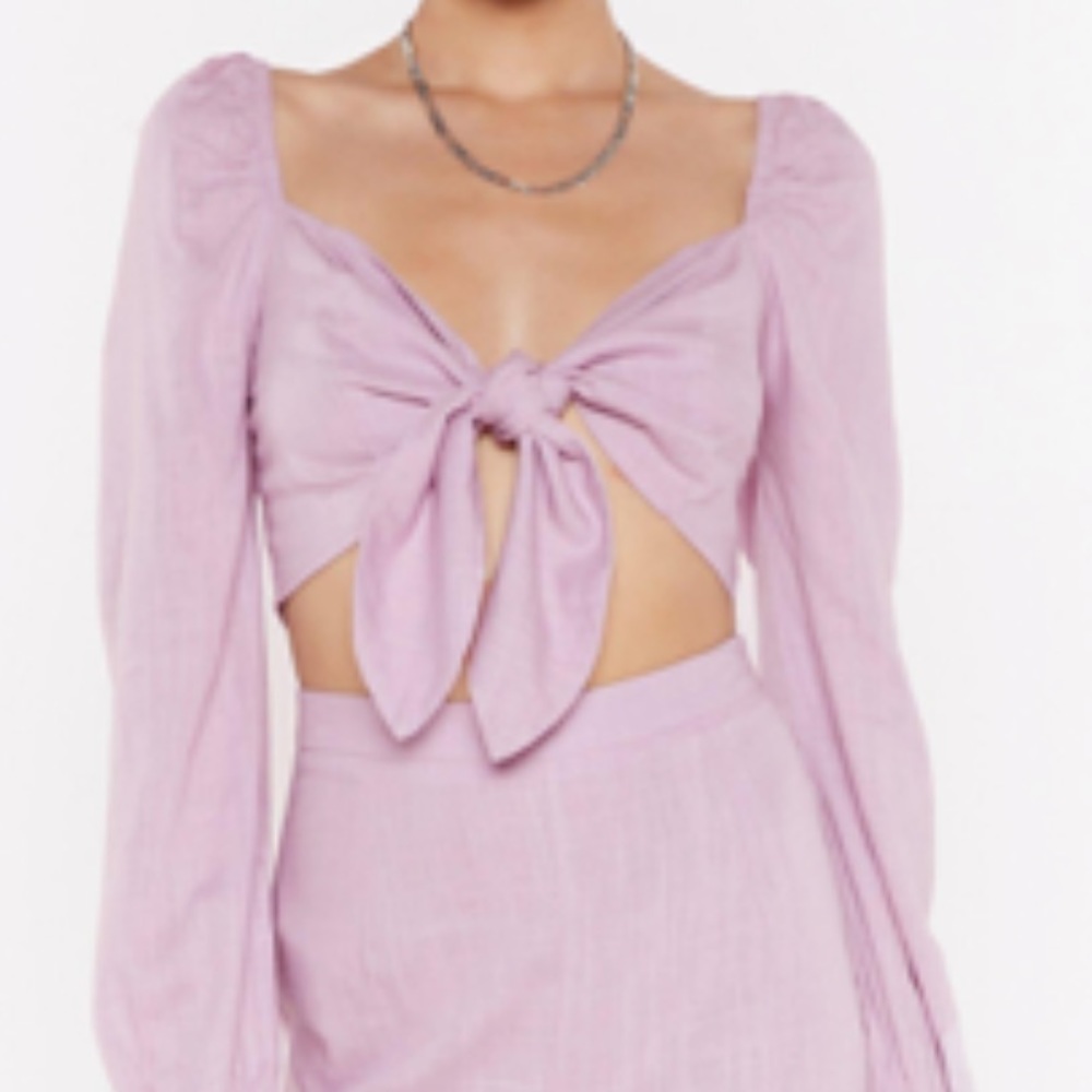 NastyGal “You Gotta TieHarder Sweetheart Crop Top”